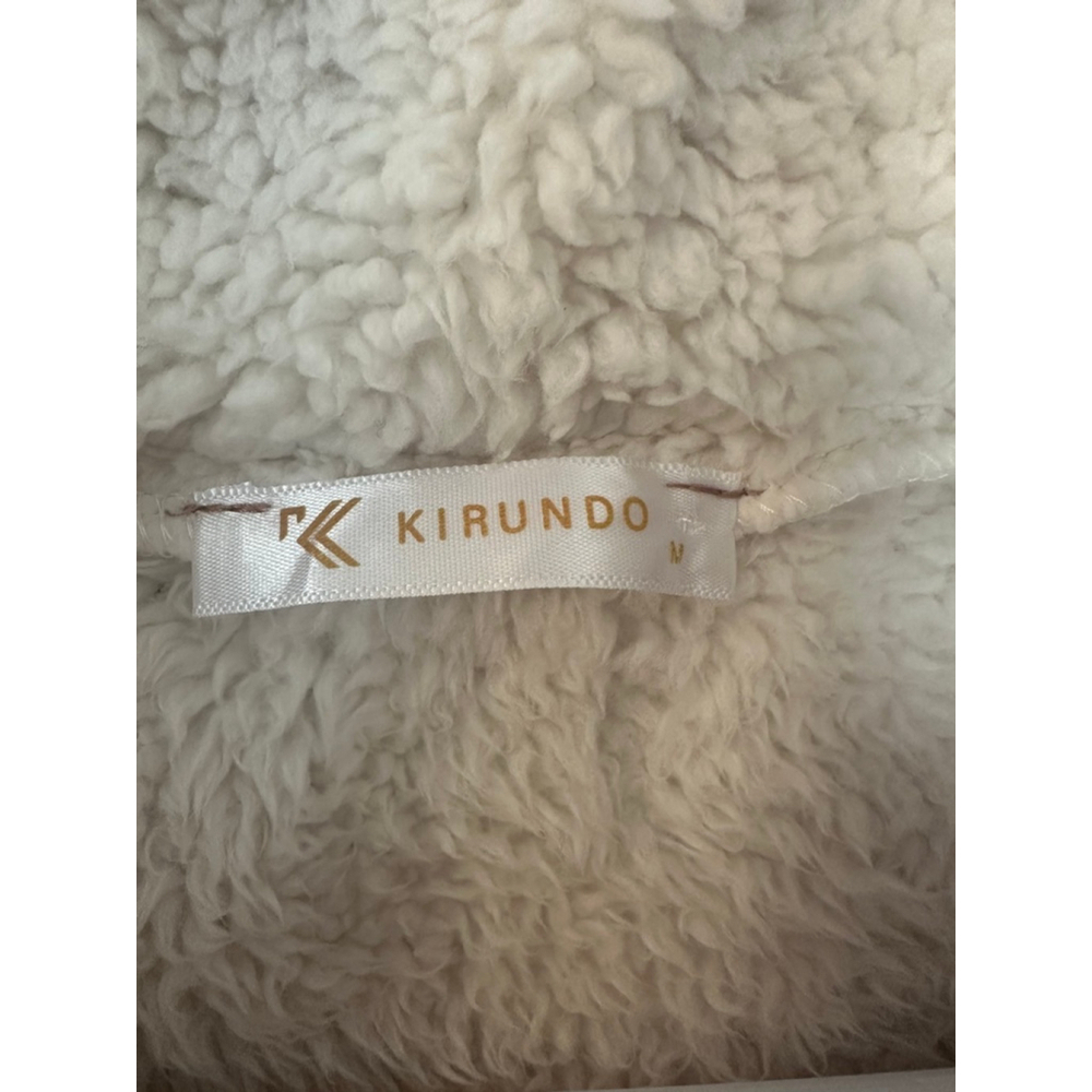 Women's KIRUNDO Beige Cream Sherpa Fleece Pullover Sweater M - Picture 7 of 9